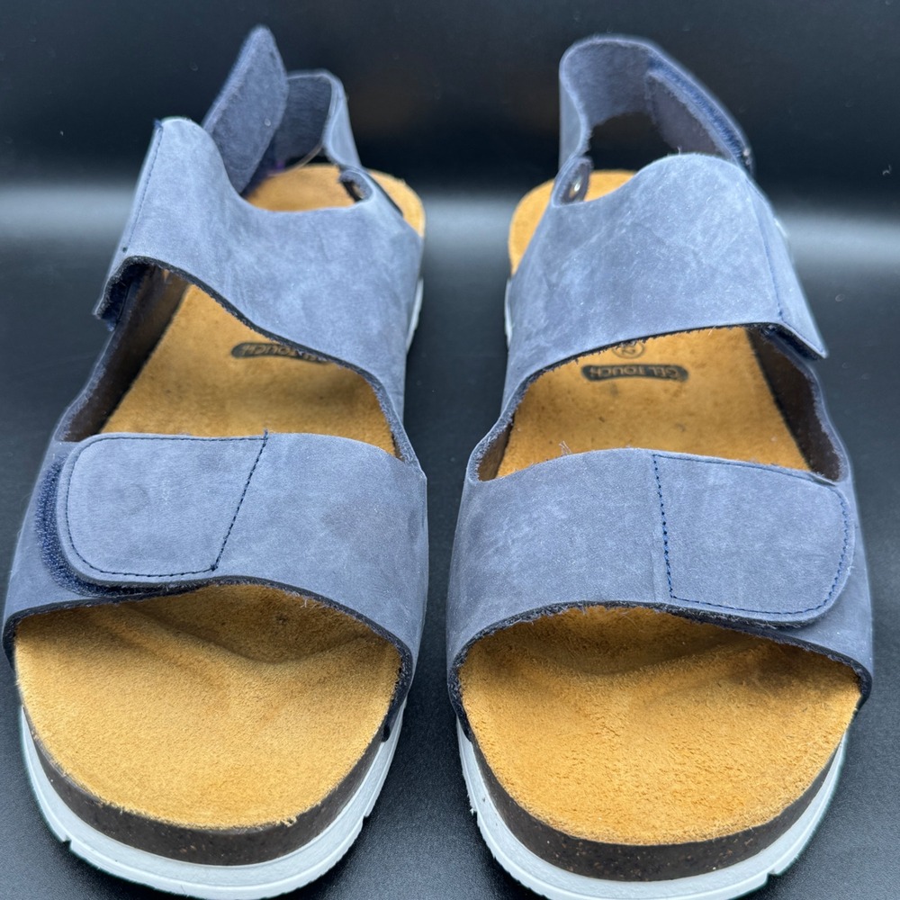 Plakton Gel‎ Touch Suede Slingback Cork Sandals Made in Spain Mens 9 Womens 10.5